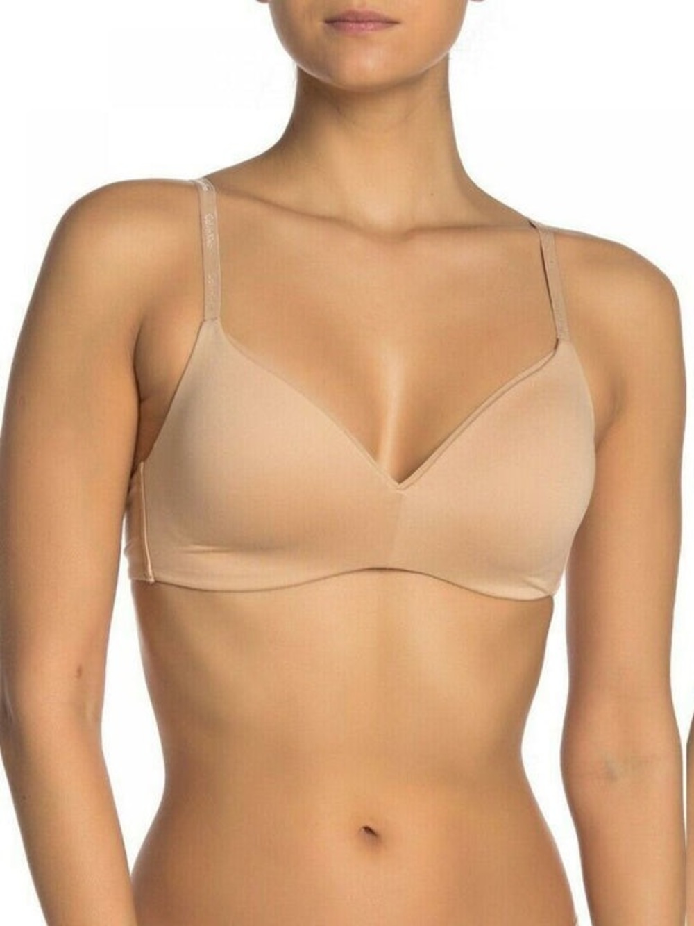 Calvin Klein Perfectly Fit Lightly Lined Wireless Bra Size XL Lounge Beige Nude